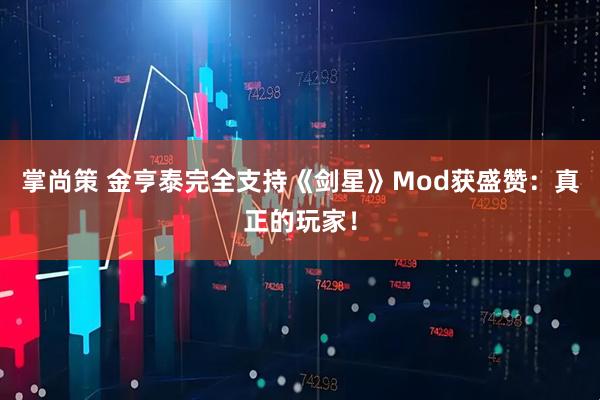 掌尚策 金亨泰完全支持《剑星》Mod获盛赞：真正的玩家！