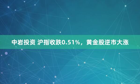 中岩投资 沪指收跌0.51%，黄金股逆市大涨