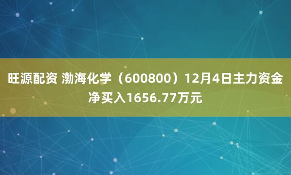 旺源配资 渤海化学（600800）12月4日主力资金净买入1656.77万元